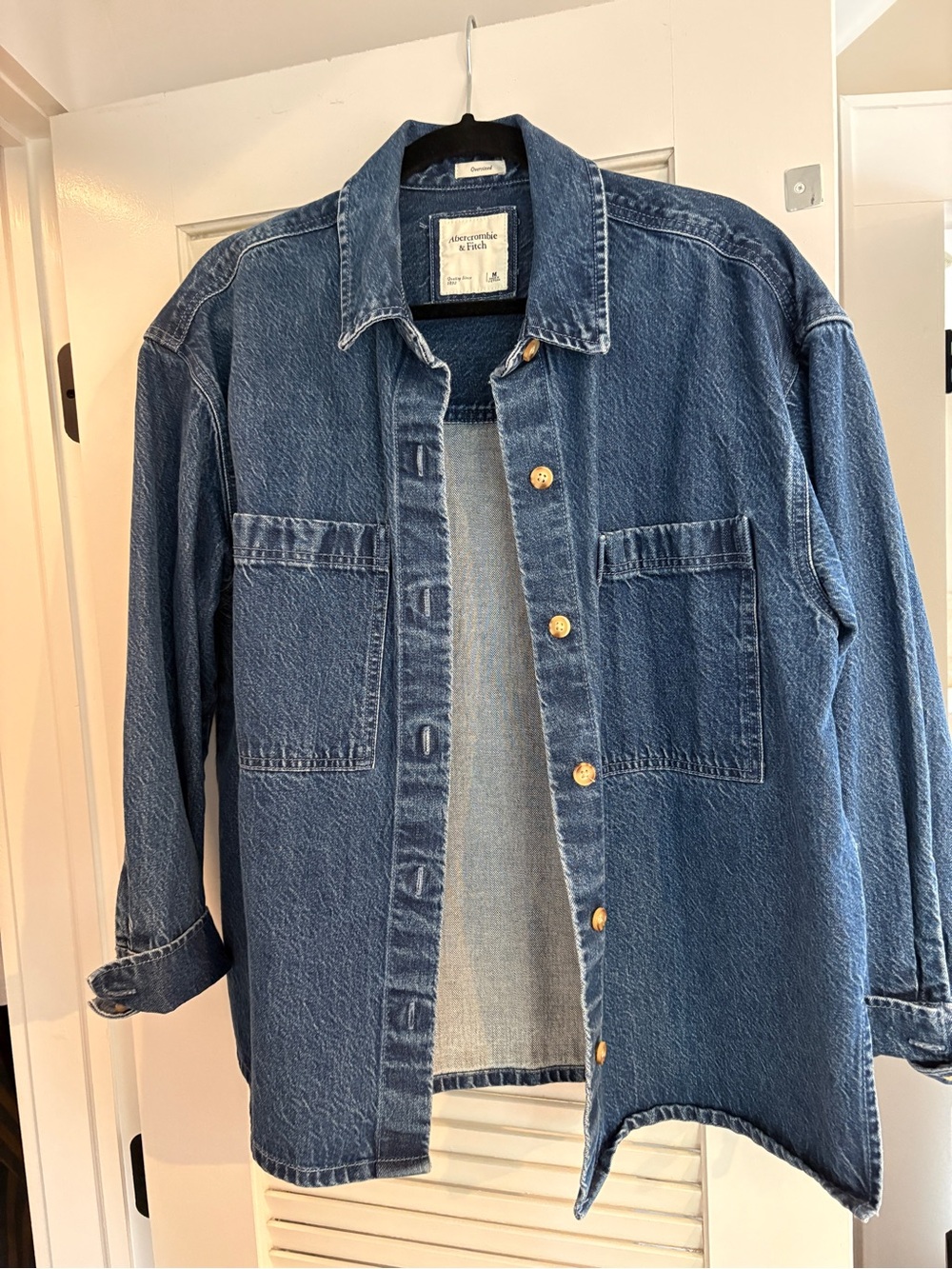 Abercrombie & Fitch Oversized Denim Jacket - Blue